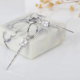 Pink CZ Drop Earrings 925 Silver Hoop Dangle Ear Rings