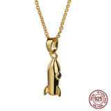 Rocket CZ Necklace 925 Silver Chain S925 Pendant Hypoallergenic