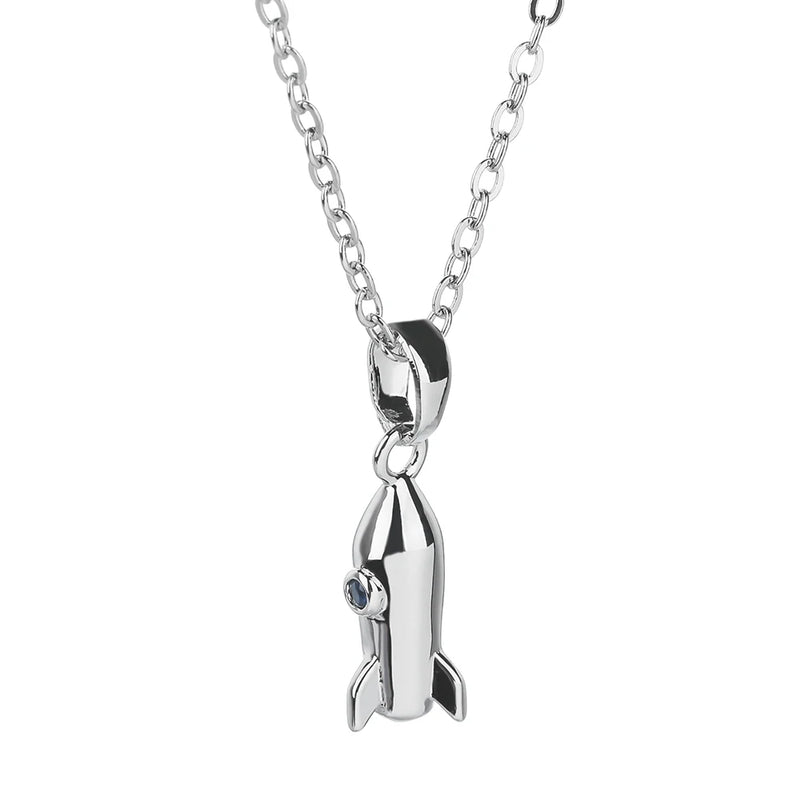 Rocket CZ Necklace 925 Silver Chain S925 Pendant Hypoallergenic
