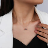 Round Ball Zircon Necklace 925 Silver Chain Pendant Cubic Zirconia S925 18K