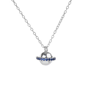 Round Ball Zircon Necklace 925 Silver Chain Pendant Cubic Zirconia S925 18K
