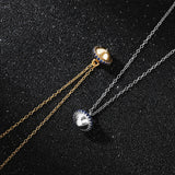 Round Ball Zircon Necklace 925 Silver Chain Pendant Cubic Zirconia S925 18K