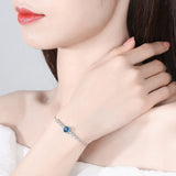 Round CZ S925 Silver Bracelet Zirconite Chain Link for Women