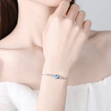 Round CZ S925 Silver Bracelet Zirconite Chain Link for Women