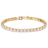 S925 3MM CZ Tennis Bracelet 925 Silver Chain Micro Pave 4MM Zircon 18K Plated
