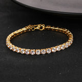 S925 3MM CZ Tennis Bracelet 925 Silver Chain Micro Pave 4MM Zircon 18K Plated
