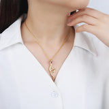 Colorful Zirconia Pendant Necklace S925 Silver Women's Jewelry
