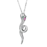 Colorful Zirconia Pendant Necklace S925 Silver Women's Jewelry