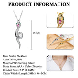 Colorful Zirconia Pendant Necklace S925 Silver Women's Jewelry