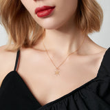 Snow Shape Moissanite Chain Necklace 18K Plated 925 Sterling Silver Pendant
