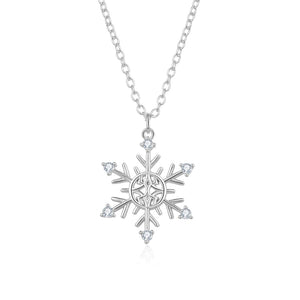 Snow Shape Moissanite Chain Necklace 18K Plated 925 Sterling Silver Pendant