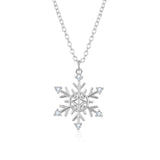 Snow Shape Moissanite Chain Necklace 18K Plated 925 Sterling Silver Pendant