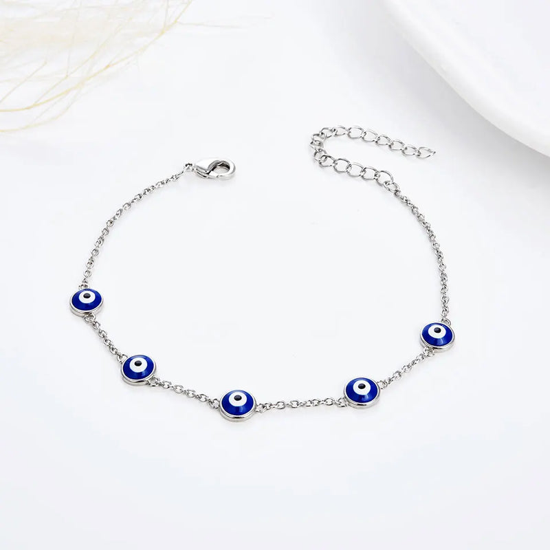 Evil Eyes Charm Bracelet Colorful Enamel Lucky Eye Turkey Bracelet