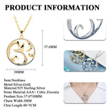 Wave CZ Necklace 925 Sterling Silver Chain Dolphin Tail Fin Necklaces