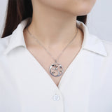 Wave CZ Necklace 925 Sterling Silver Chain Dolphin Tail Fin Necklaces