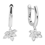 Zircon Hoop Drop Earrings 925 Silver CZ Dangle 18K Plated Ear Rings
