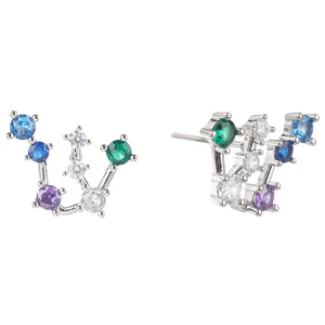 925 Silver Zircon Stud Earrings Round Cut CZ 18K Plated Hypoallergenic Ear