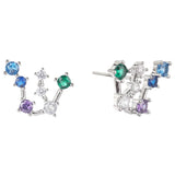 925 Silver Zircon Stud Earrings Round Cut CZ 18K Plated Hypoallergenic Ear