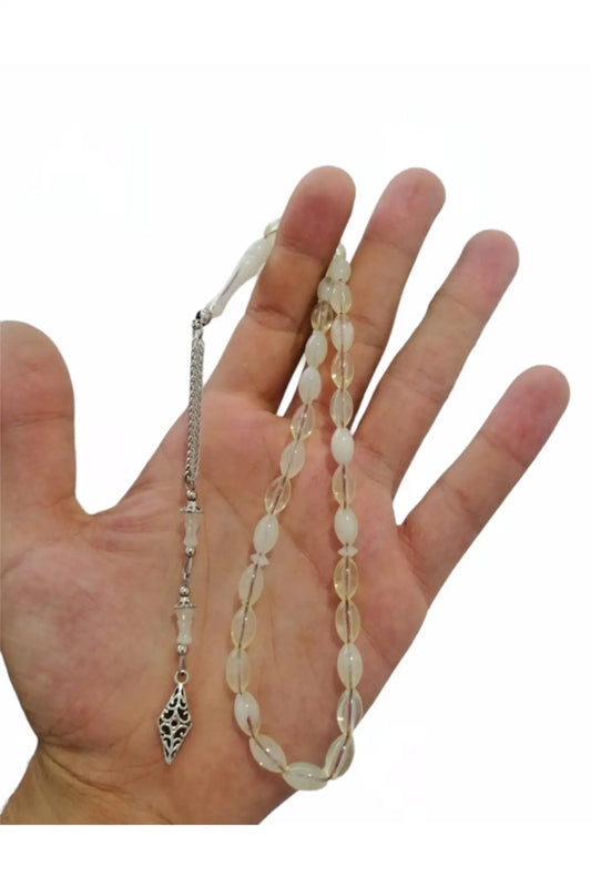 Powder Amber Rosary Necklace for Stress Relief