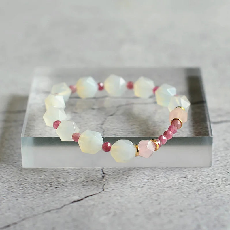 Tourmaline Crystal Girl Bracelet Powder Sweet Minority Hand String