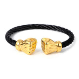 Power Fist Cable Wire Bracelet Bangles Punk Cuff Bracelet Men Boy Jewelry