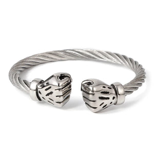 Power Fist Cable Wire Bracelet Bangles Punk Cuff Bracelet Men Boy Jewelry