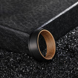 Poya 8mm Tungsten Carbide Rings with Wood Liner
