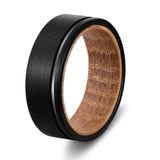 Poya 8mm Tungsten Carbide Rings with Wood Liner