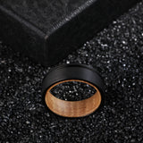 Poya 8mm Tungsten Carbide Rings with Wood Liner