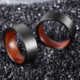 8mm Ironwood Sleeve Tungsten Carbide Ring
