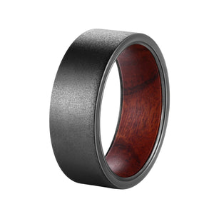 8mm Ironwood Sleeve Tungsten Carbide Ring