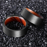 8mm Ironwood Sleeve Tungsten Carbide Ring