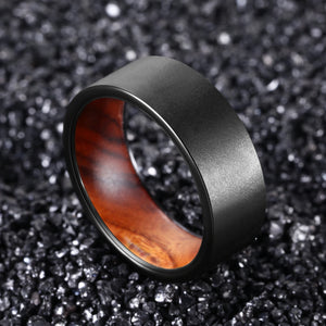 8mm Ironwood Sleeve Tungsten Carbide Ring
