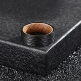 Poya Mens Whiskey Barrel Wood Hammered Tungsten Ring