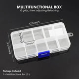 Adjustable 10/15/24 Compartment Plastic Storage Box Jewelry Organizer