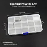 Adjustable 10/15/24 Compartment Plastic Storage Box Jewelry Organizer