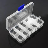 Adjustable 10/15/24 Compartment Plastic Storage Box Jewelry Organizer