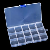 Adjustable 10/15/24 Compartment Plastic Storage Box Jewelry Organizer