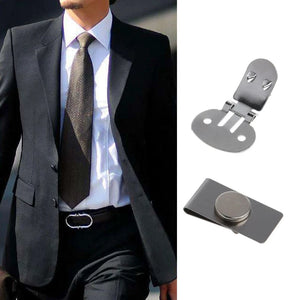 Men's Magnetic Tie Clip Stainless Steel Lapel Pin