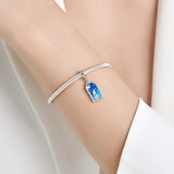 Pregnant Mom with Wishing Stars Dangle Charm S925 Sterling Silver Bead