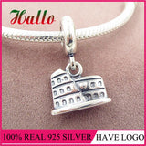 925 Sterling Silver Colosseum Dangle Charm Bead