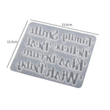 Pray Bless Word Letters Pendants Epoxy Resin Making Mold DIY Couple Gift