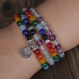 6mm Solar Universe Stone Necklace Bracelet Set