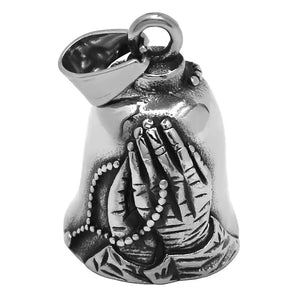 Praying Hands Bless Bell Pendant Stainless Steel Charm