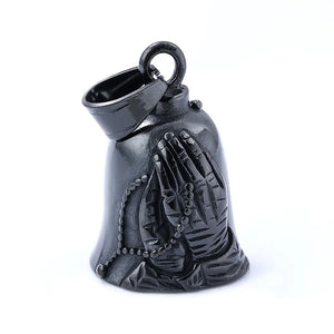 Praying Hands Bless Bell Pendant Stainless Steel Charm