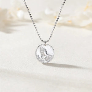 Sterling Silver Praying Necklace 925 for Women