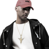 Iced Out Angel Necklace Pendant Crystal Chain For Men Hip Hop Jewelry