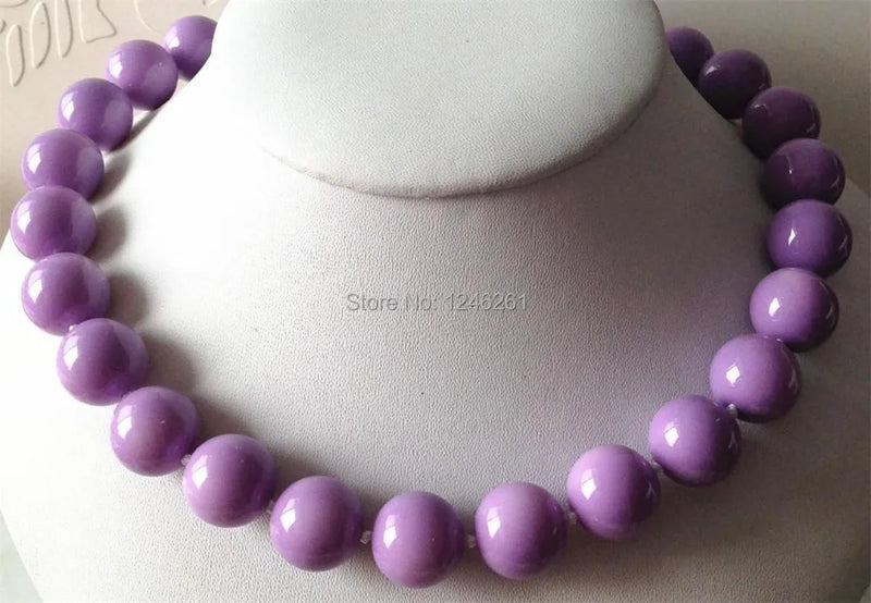 Purple Sea Shells Pearl Round Necklace Hand Rope Chain Beads Jewelry