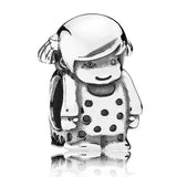 925 Sterling Silver Mrs. Santa Claus Charm Bead Jewelry