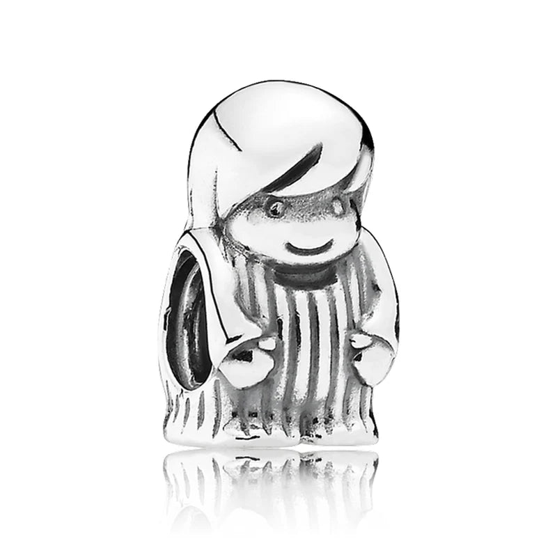 925 Sterling Silver Mrs. Santa Claus Charm Bead Jewelry
